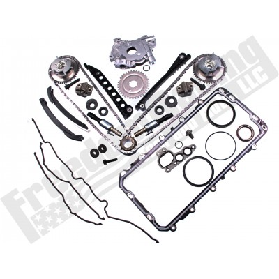 5.4L 3V OEM Cam Phaser and Aftermarket Timing Chain Upgraded Oil Pump and VCT Solenoid Replacement Kit w Steel Tensioners